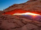 Sunrise at Mesa Arch in Canyonlands National Park near Moab, Utah, USA.