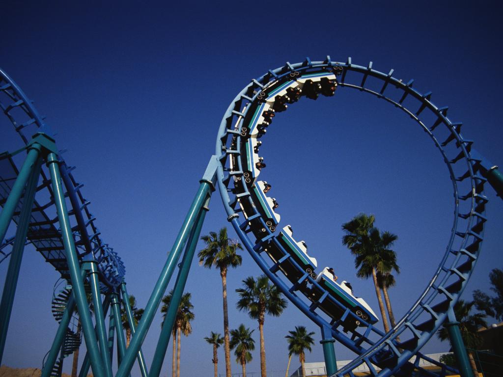 The Montezuma's Revenge roller coaster at Knott's Berry Farm in Buena Park.