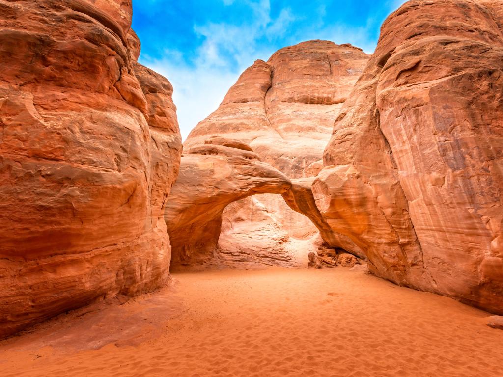 Famous red rock formation on a sunny day