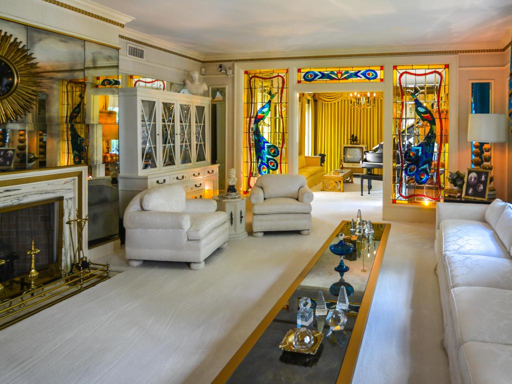 Living room in Elvis Presley's Graceland Mansion