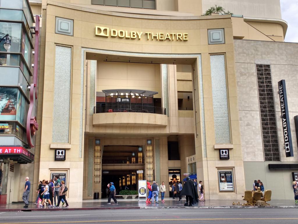 People outside the Dolby Theater, LA