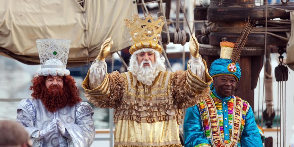 Cavalcade of Magi at the Three Kings Day parade in Barcelona, Spain