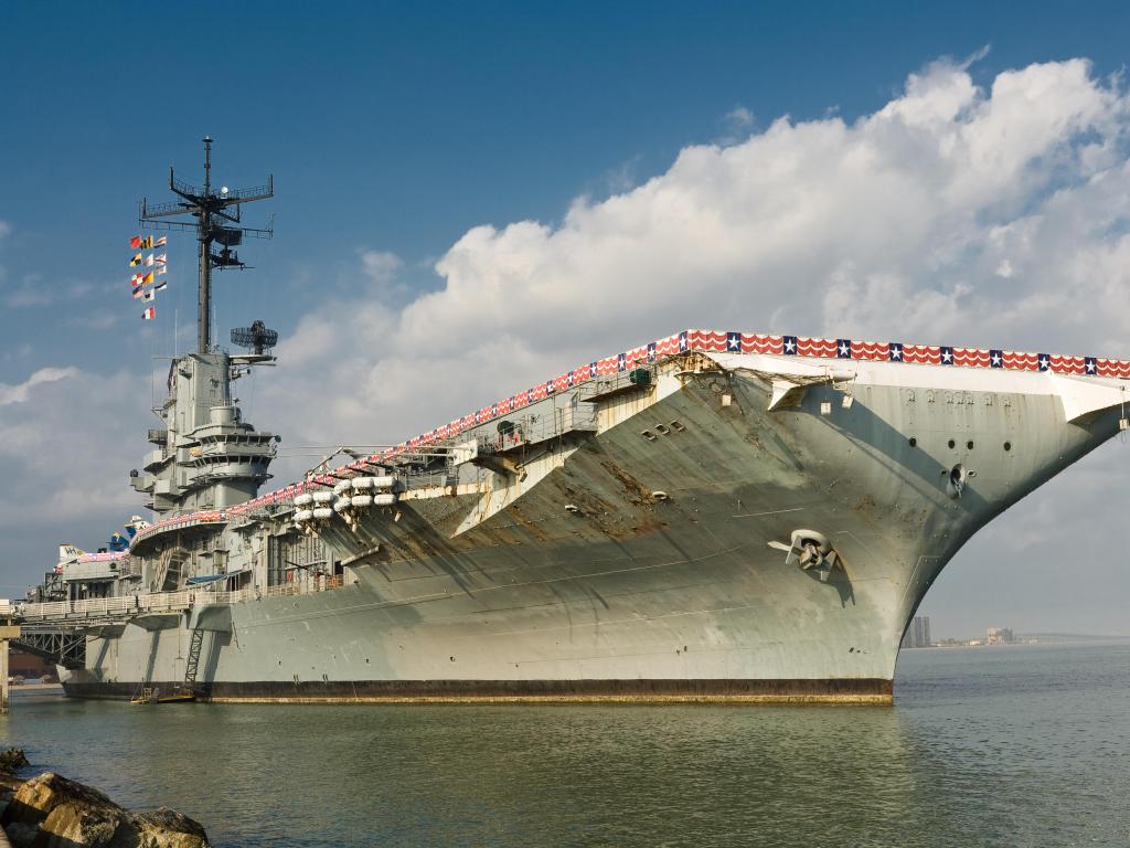 USS Lexington Aircraft Carrier at the Gulf of Mexico