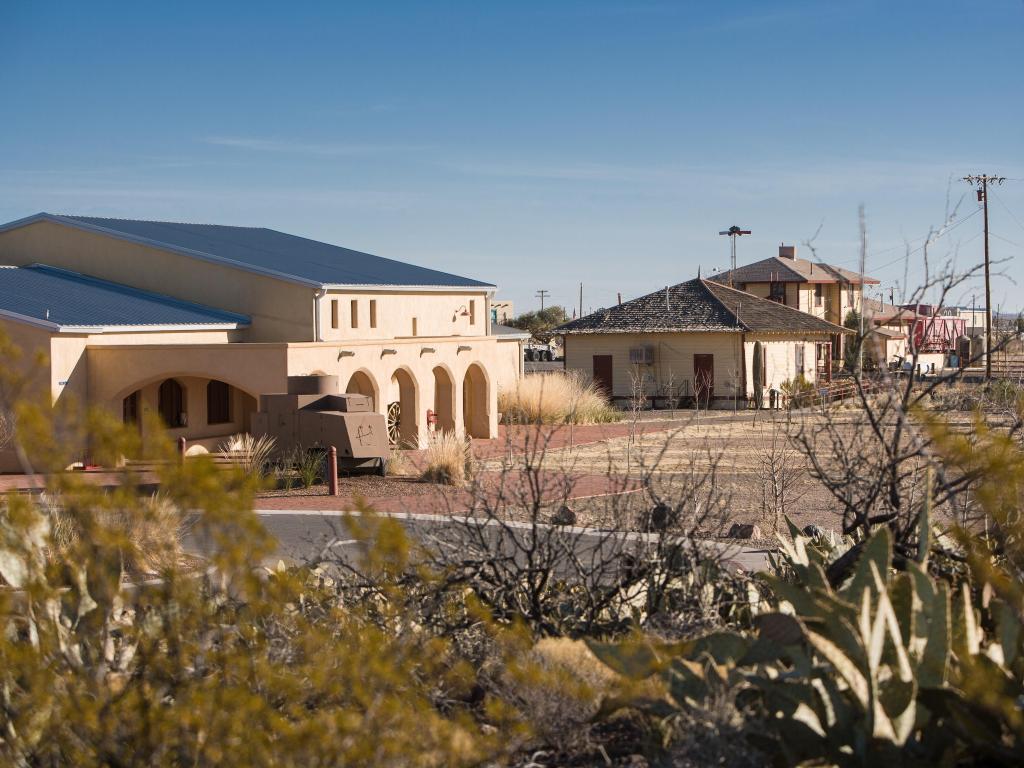 Peeking through desert landscape at Pancho Villa State Park and Museum