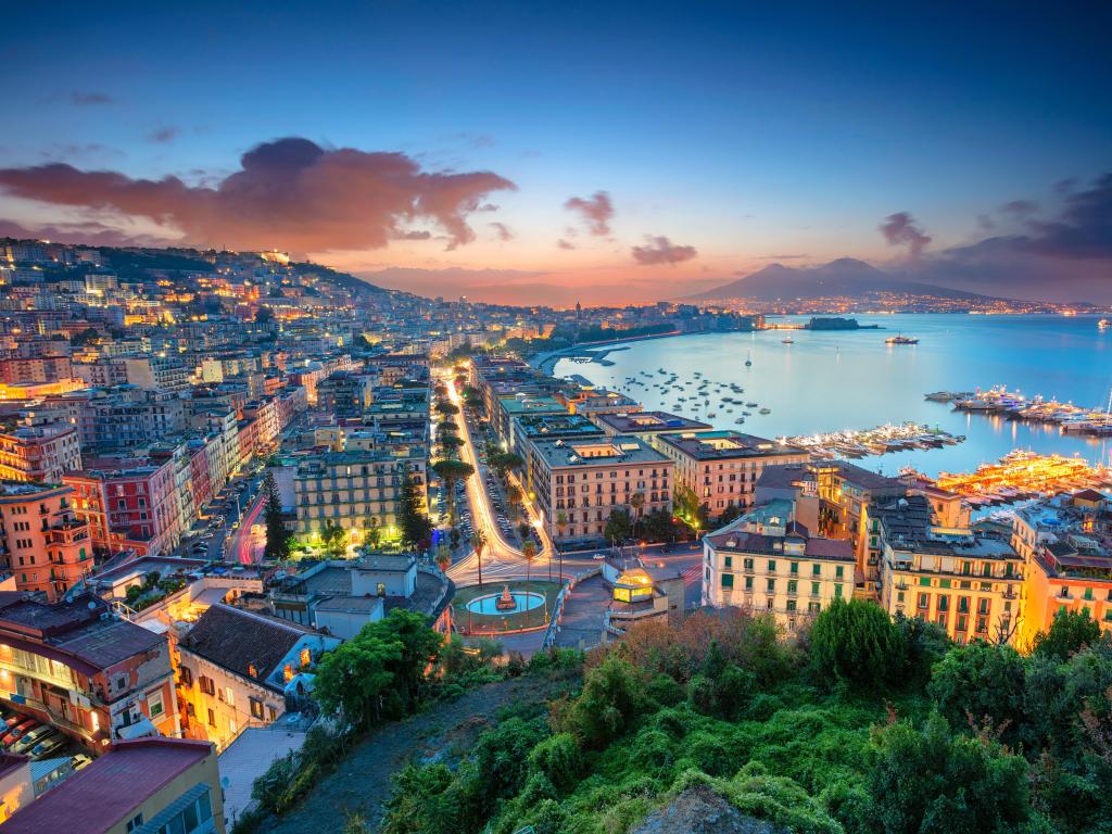 Naples, Italy. Aerial cityscape image of Naples, Campania, Italy during sunrise.