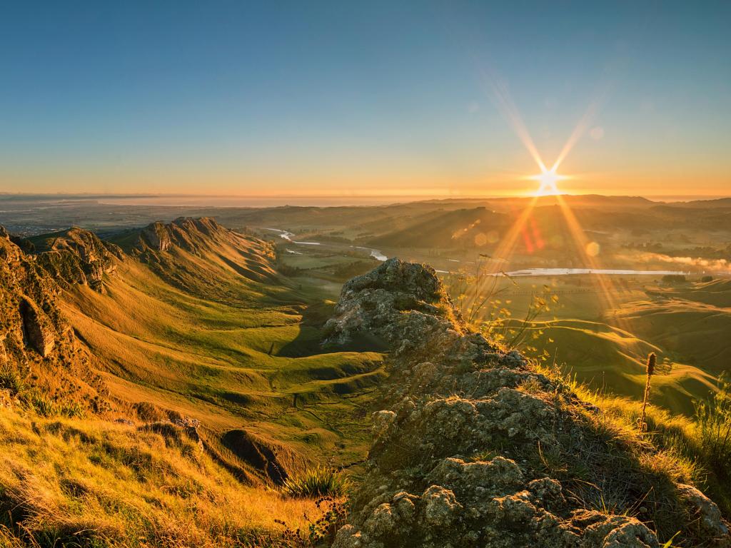 First colors of a day from the Te Mata Peak, Napier, New Zealand