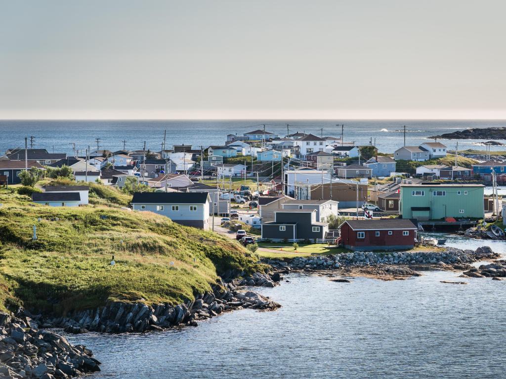 The sailing and fishing town on a dark day