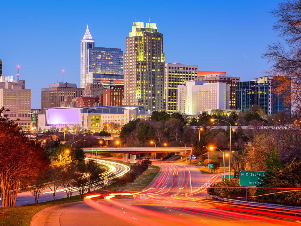 Raleigh, North Carolina, USA downtown city skyline.