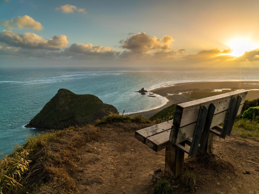 Sunset at Huia Beach, New Zealand