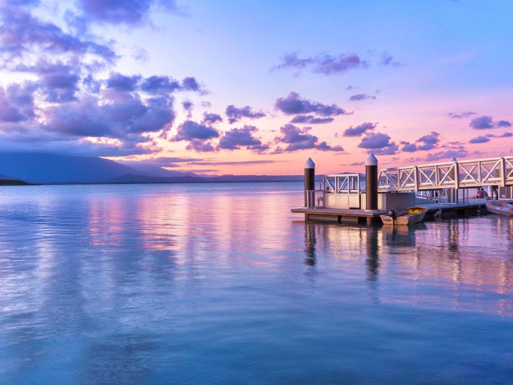 Pink and purple sunset over the Coral Ocean