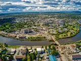 Aerial View of the Fairbanks, Alaska Skyline during Summer