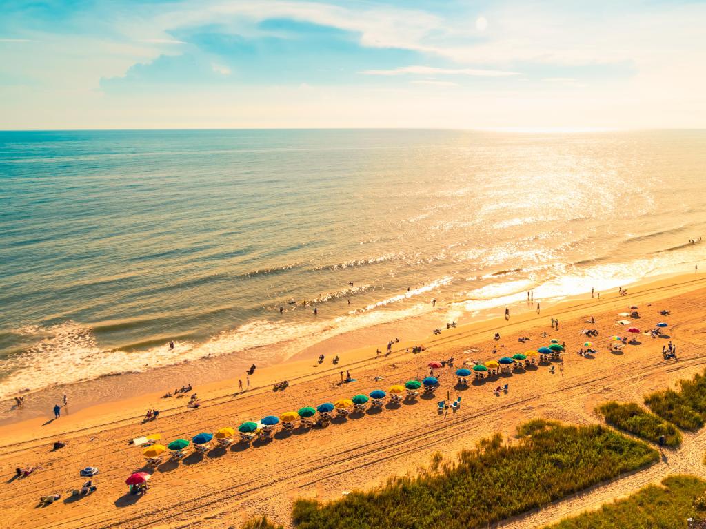 Aerial view of the ocean at Myrtle Beach, South Carolina