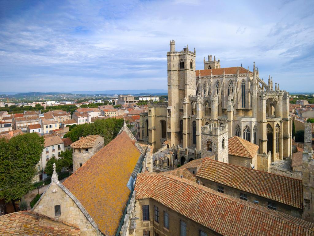 Cathedral of Saints Justus and Pastor of Narbonne, as seen from Donjon Gilles Aycelin, Occitanie, France