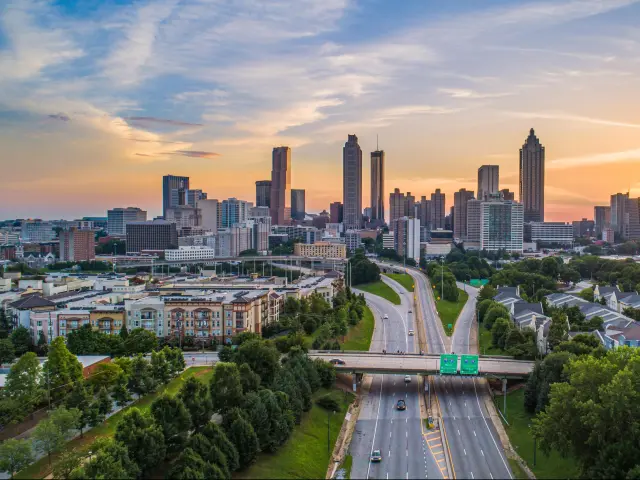 Atlanta, Georgia, USA skyline sunset.