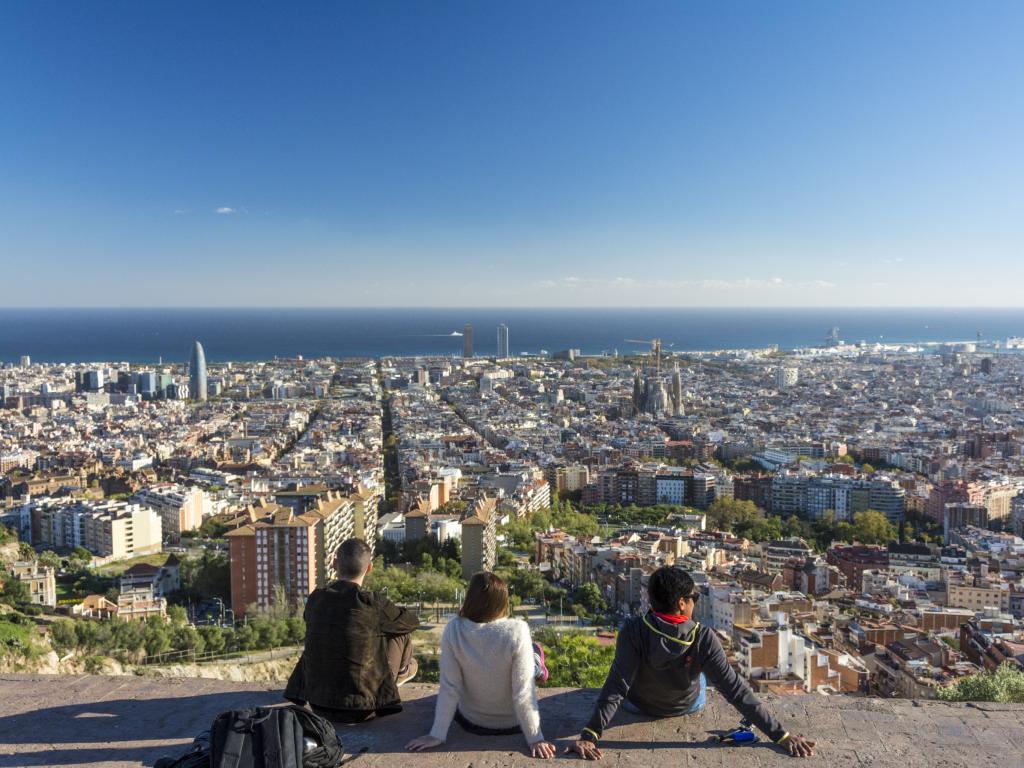 View of Barcelona from the Bunker of Carmel in Turo de la Rovira