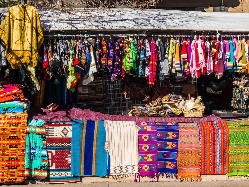 Beautiful vibrant Market Scene in Santa Fe New Mexico