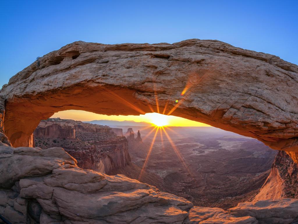 Canyonlands National Park, Utah, USA taken at sunrise at the famous Mesa Arch.