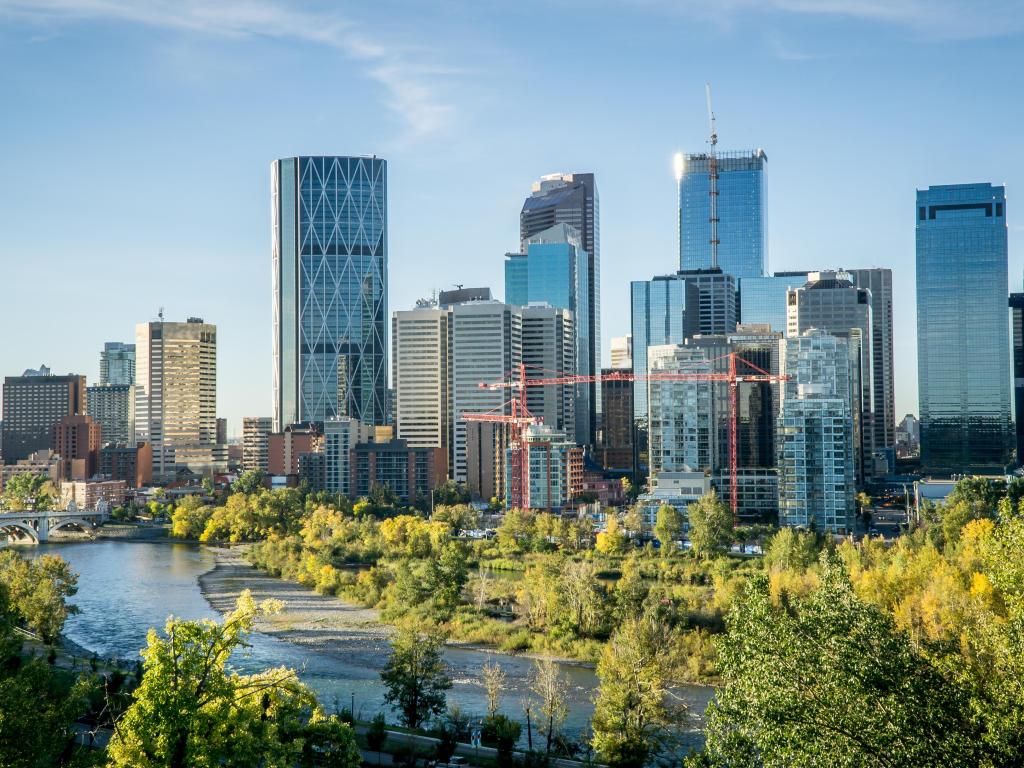 Downtown Calgary skyline on a summer morning, Alberta, Canada