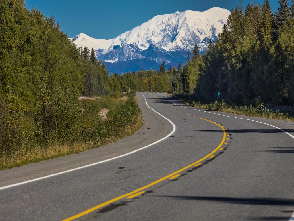 Mount Denali from George Parks Highway, Route 3, Alaska - North of Anchorage