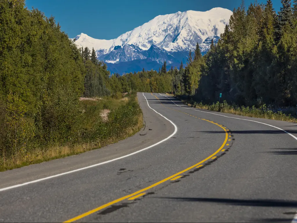 Mount Denali from George Parks Highway, Route 3, Alaska - North of Anchorage