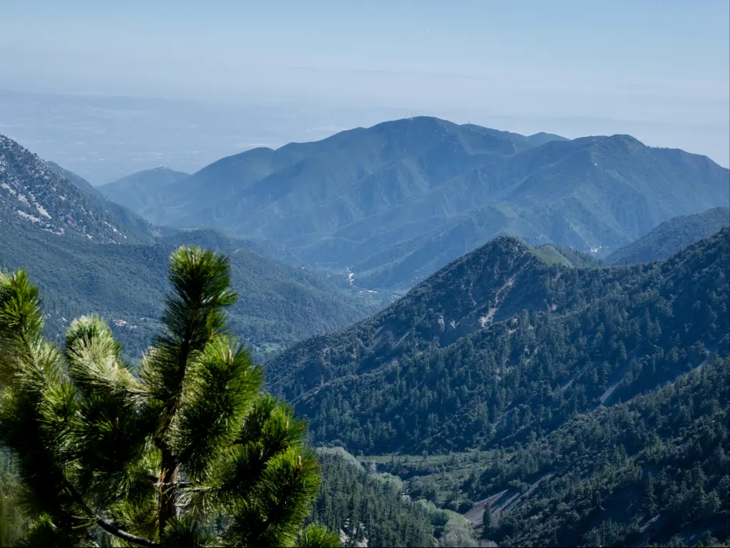 The mountains of San Gabriel Mountains National Monument as seen from the Register Ridge Trail.
