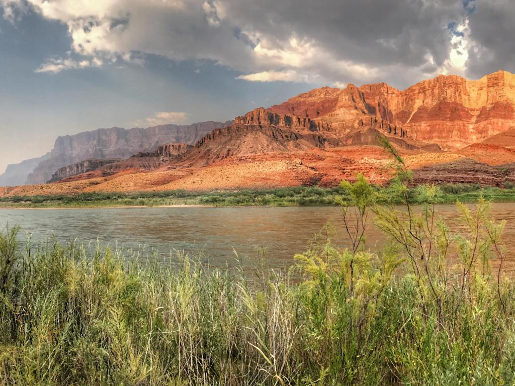 Panoramic view of Comanche Point and the Palisades of the Desert along the Colorado River in Grand Canyon National Park, Arizona.