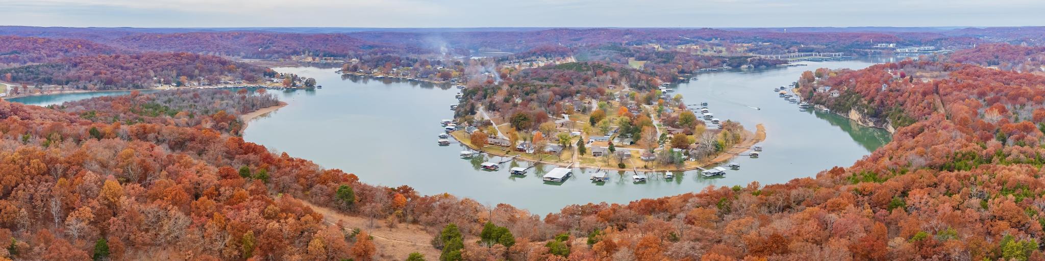 Aerial view of the Lake Ozark, Missouri, USA