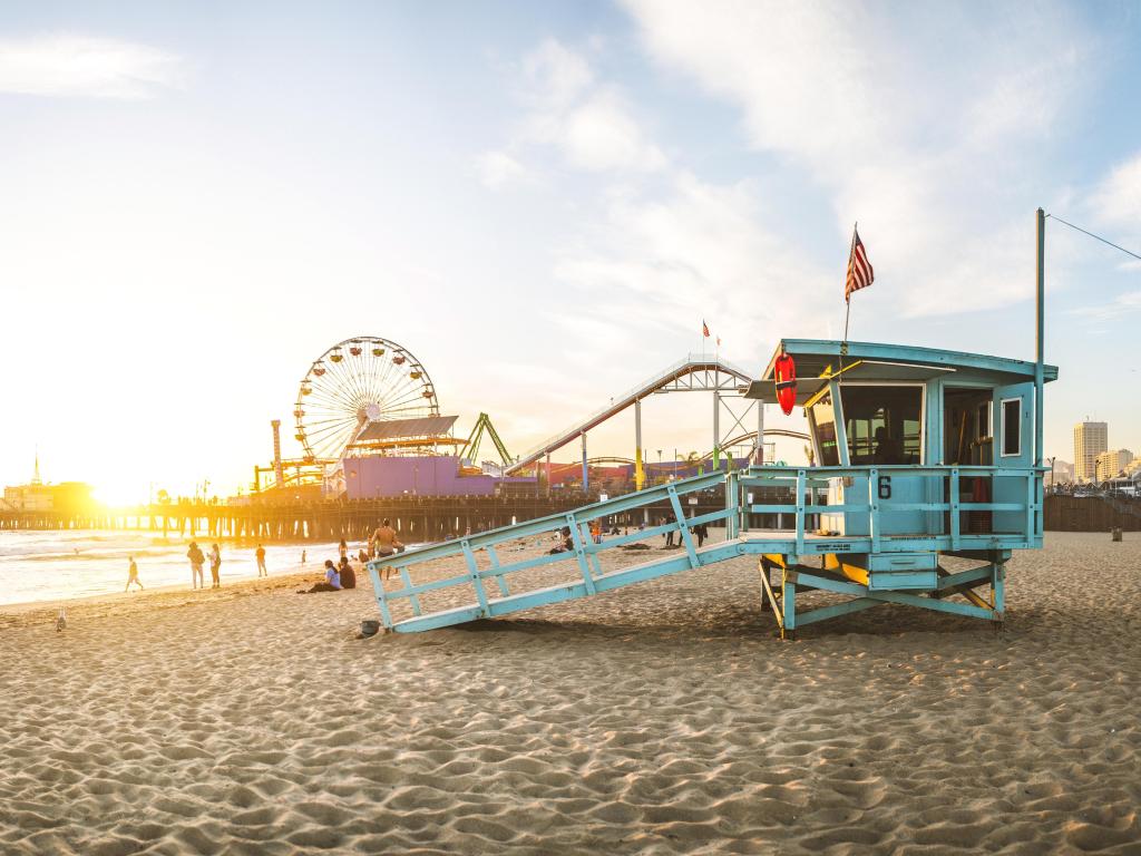 Santa Monica pier at sunset, Los Angeles