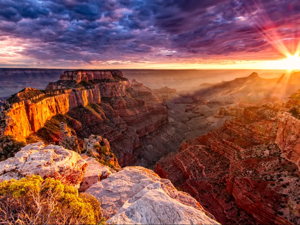 Sunset over Cape Royal at the Grand Canyon North Rim