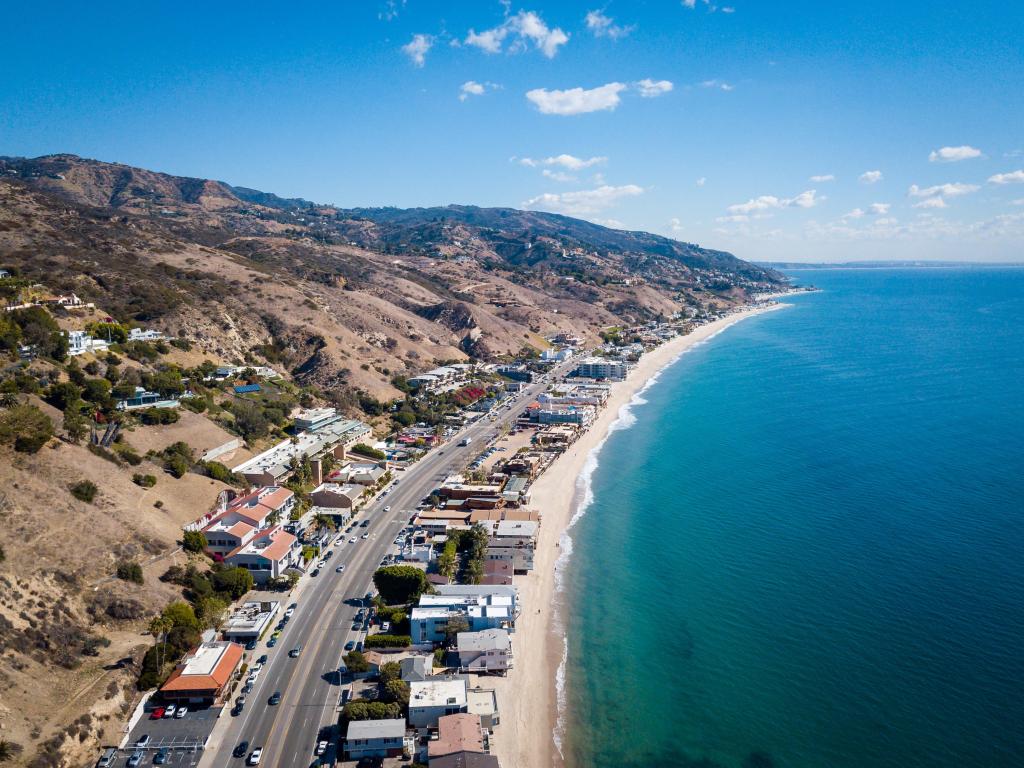 Aerial view to Malibu Beach