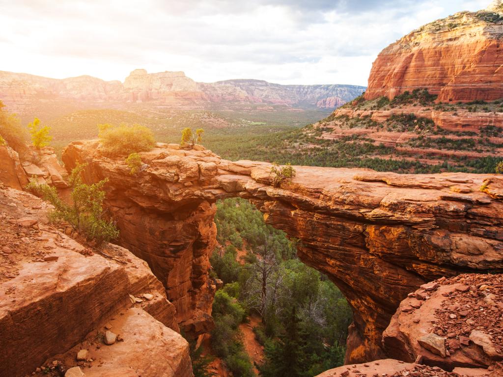 Devil's Bridge Trail over red rocks near Sedona, Arizona