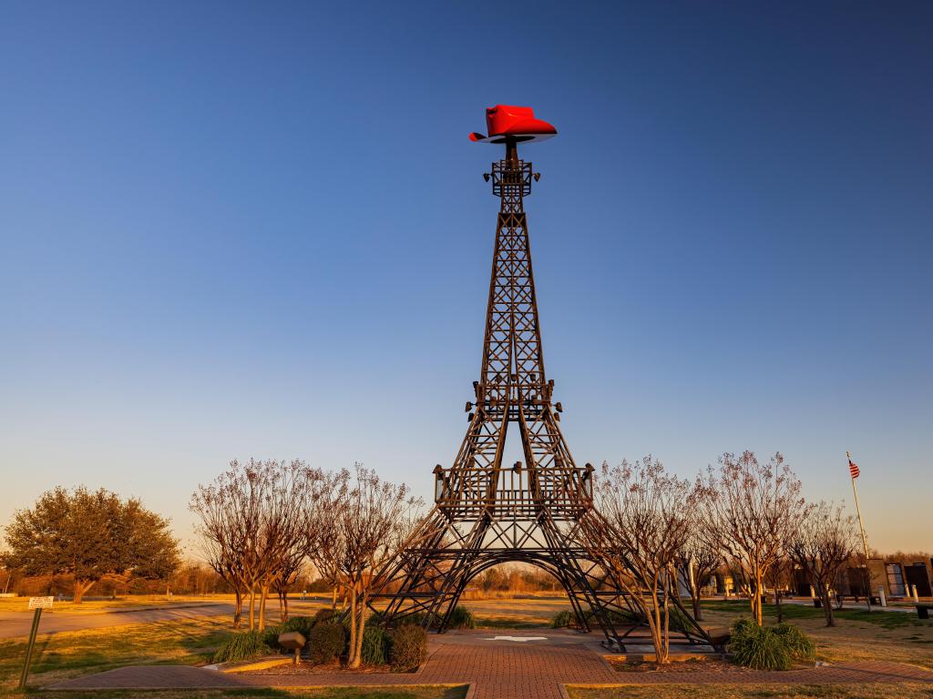 Daytime view of the famous Paris Texas Eiffel Tower at USA
