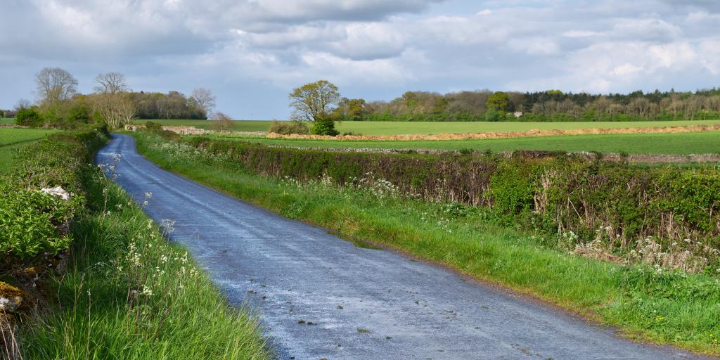 A road through the Cotswolds, England 