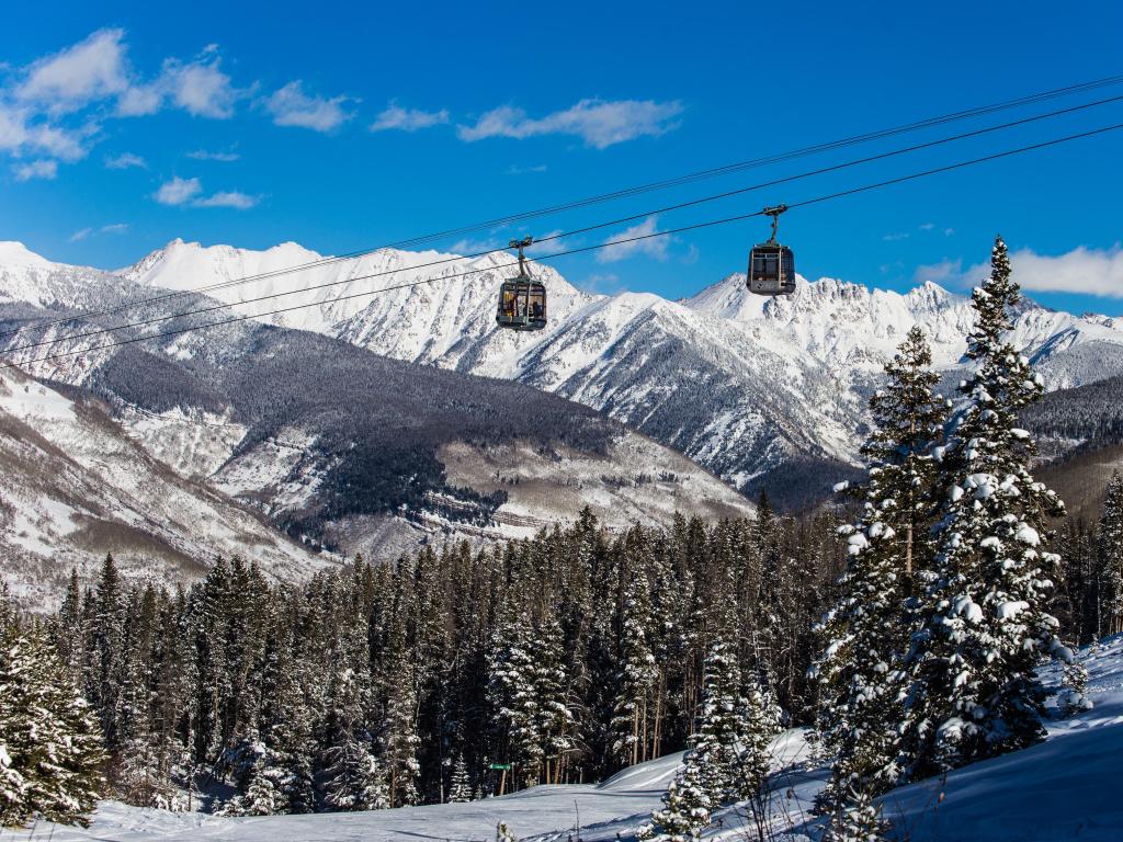 Ski slopes and mountains in Vail Colorado