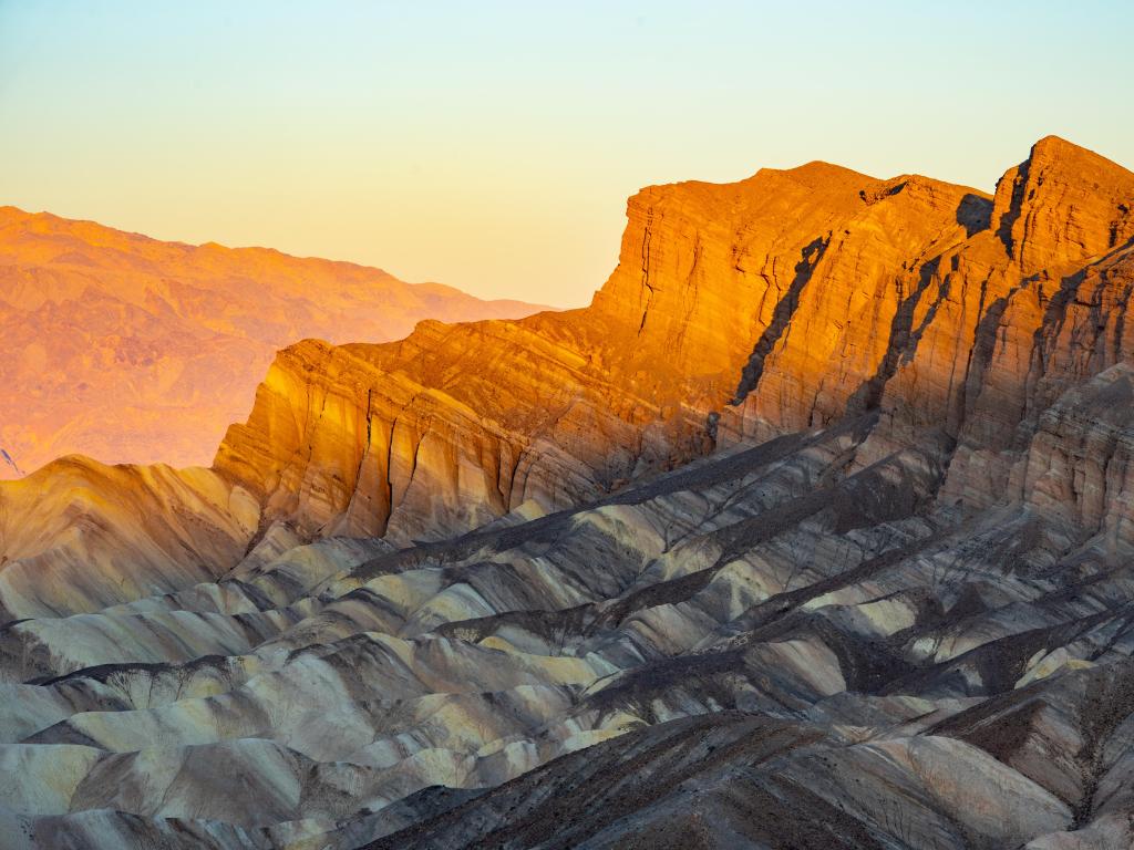 Sunrise at Zabriskie Point at Death Valley National Park.