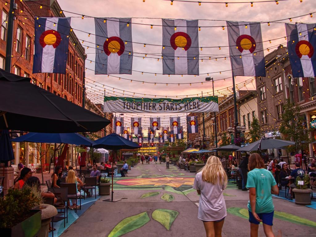 Denver, Colorado, USA 8-12-20 Larimer Square after the Covid Shutdown was lifted