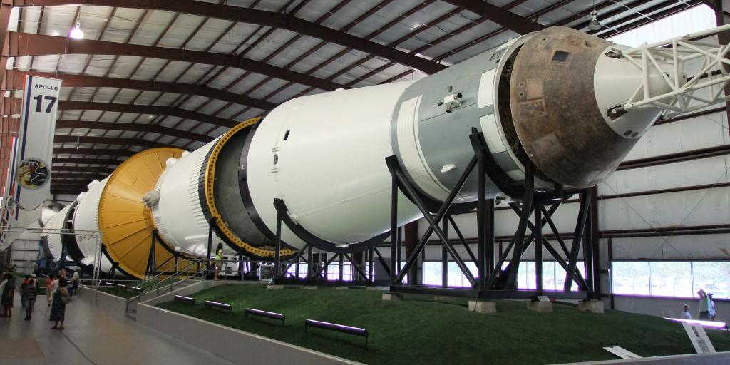 A rocket on display at the Space Center Houston, Texas 