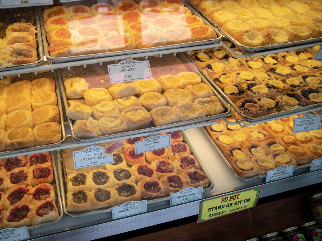 Pastries on display at the bakery