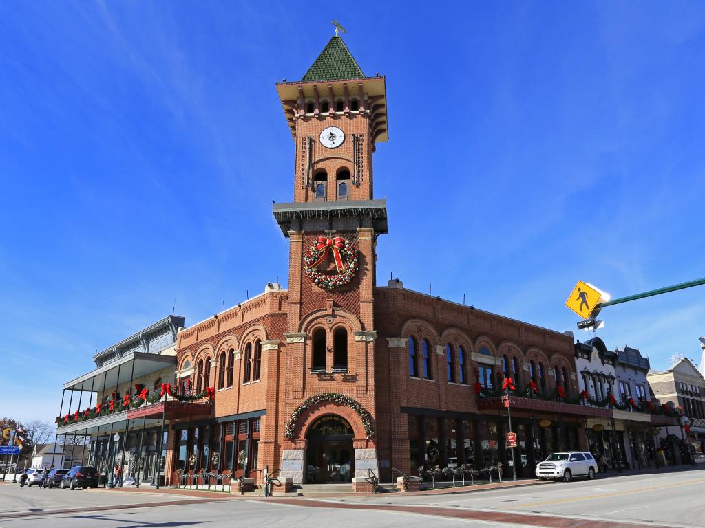 Main Street in the historic downtown of Grapevine, Texas