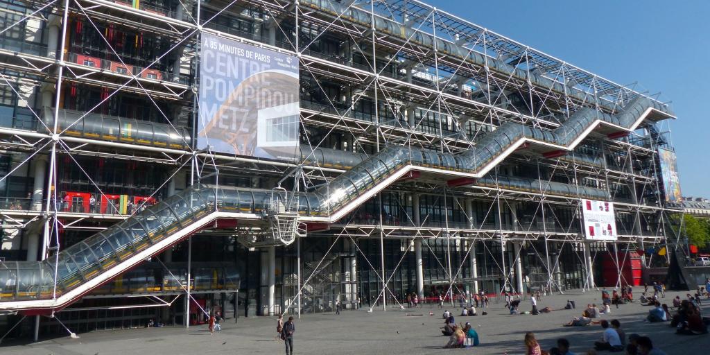 The pipes and tubes of the distinctive Georges Pompidou Centre in Paris