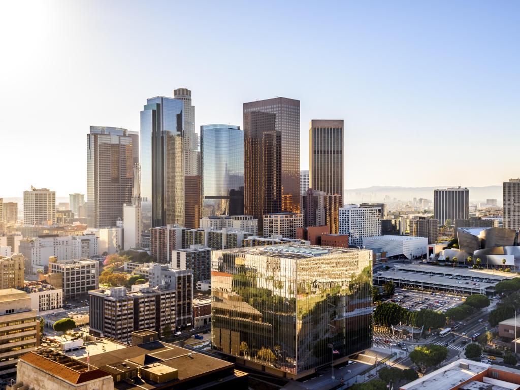 Los Angeles, California, USA taken at downtown LA on a sunny clear day.