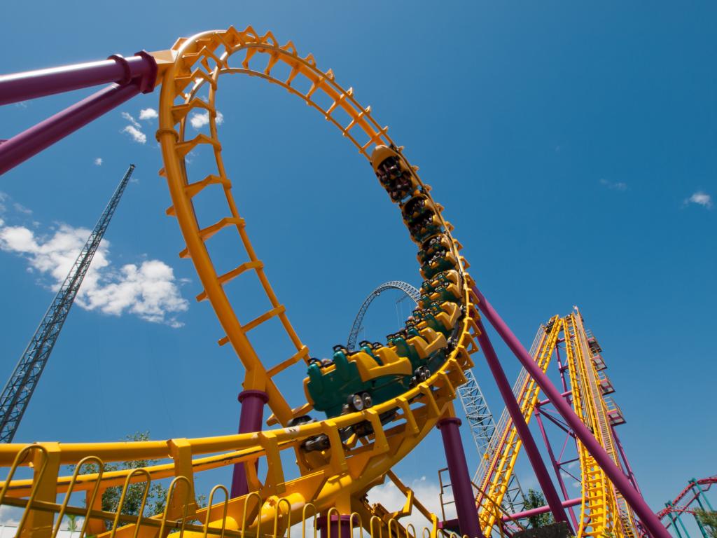 Elitch Gardens Theme Park roller coaster in Denver, Colorado