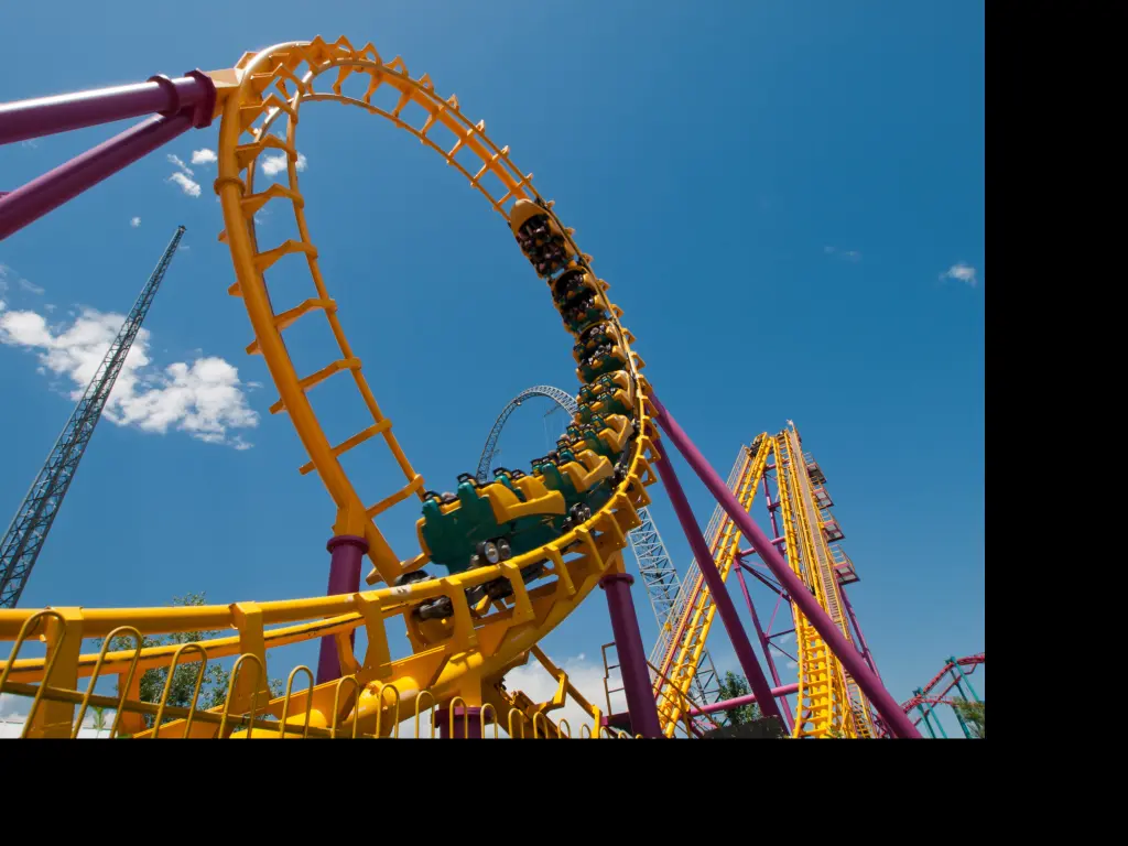 Elitch Gardens Theme Park roller coaster in Denver, Colorado
