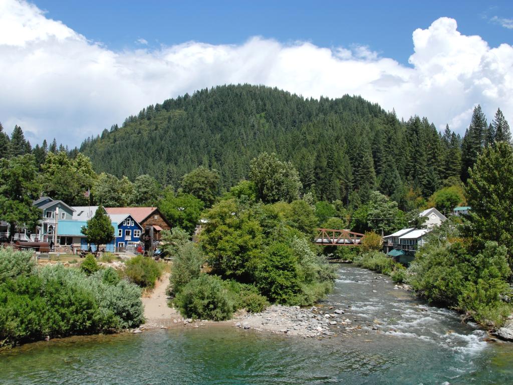 Downieville town on the Yuba River in California's Gold Country