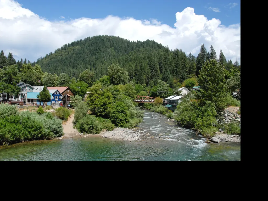 Downieville town on the Yuba River in California's Gold Country