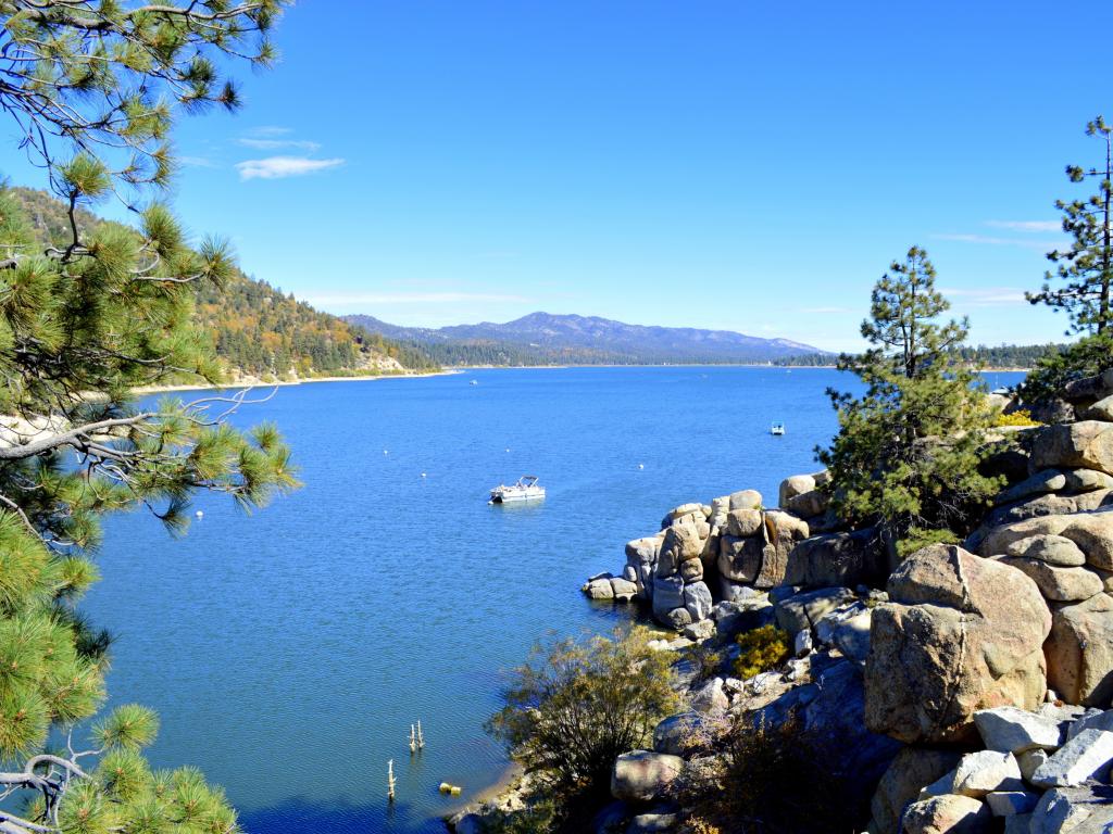 View of the Big Bear Lake in California from the dam