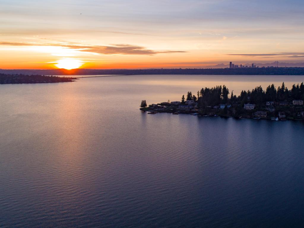 Lake Washington, Seattle, USA taken at sunset.