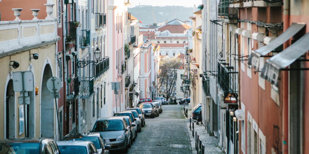 Cars parked in Lisbon 