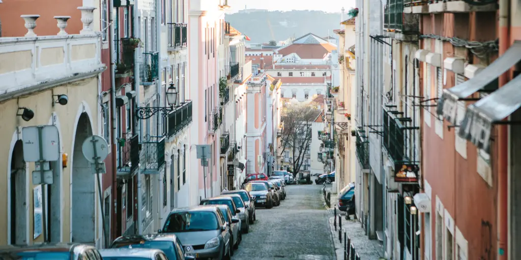 Cars parked in Lisbon 