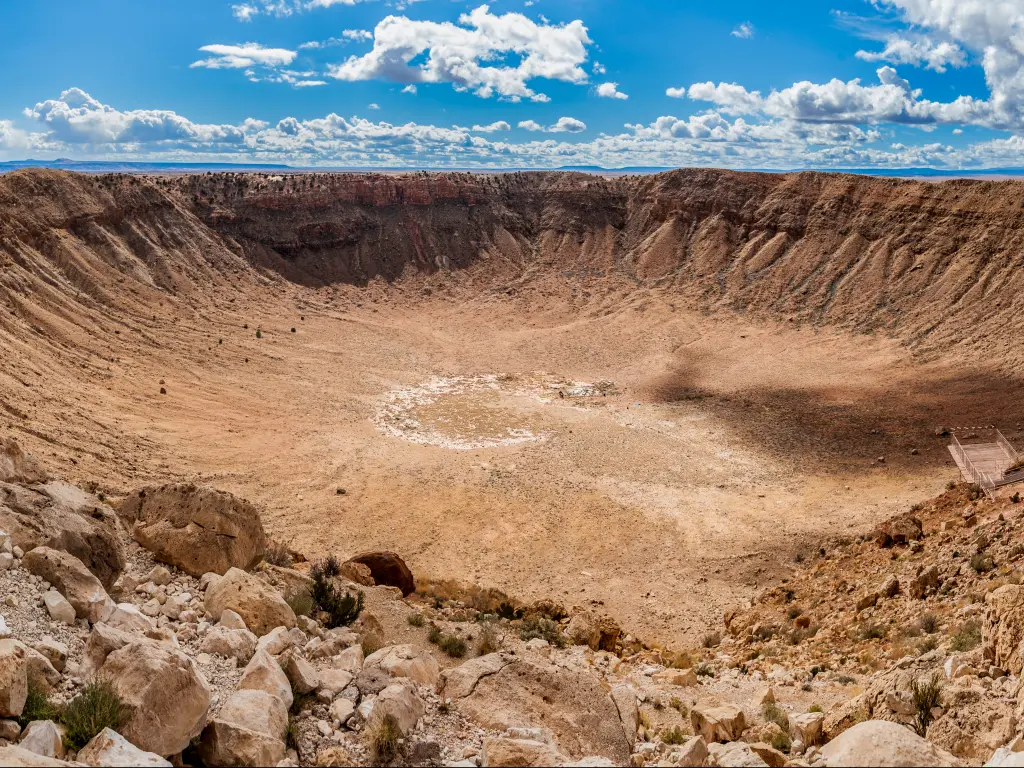 The huge Meteor Crater National Landmark near Flagstaff, Arizona.